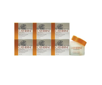 Catherine Placenta Cream With Collagen &amp; Vit E - 6x100ml . แคทเธอรีน ครีมรกแกะ ผสมคอลลาเจน &amp; วิตอี