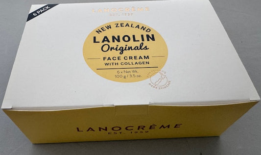 Lanocrème Lanolin Originals Face Cream with Collagen Pack of 6