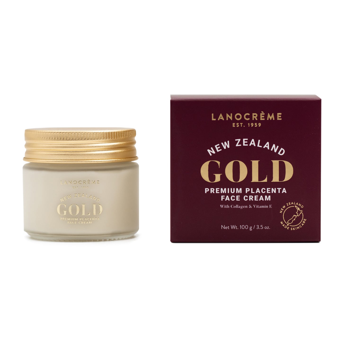 Lanocreme New Zealand Premium Placenta Face Cream 100g w Collagen Vitamin E